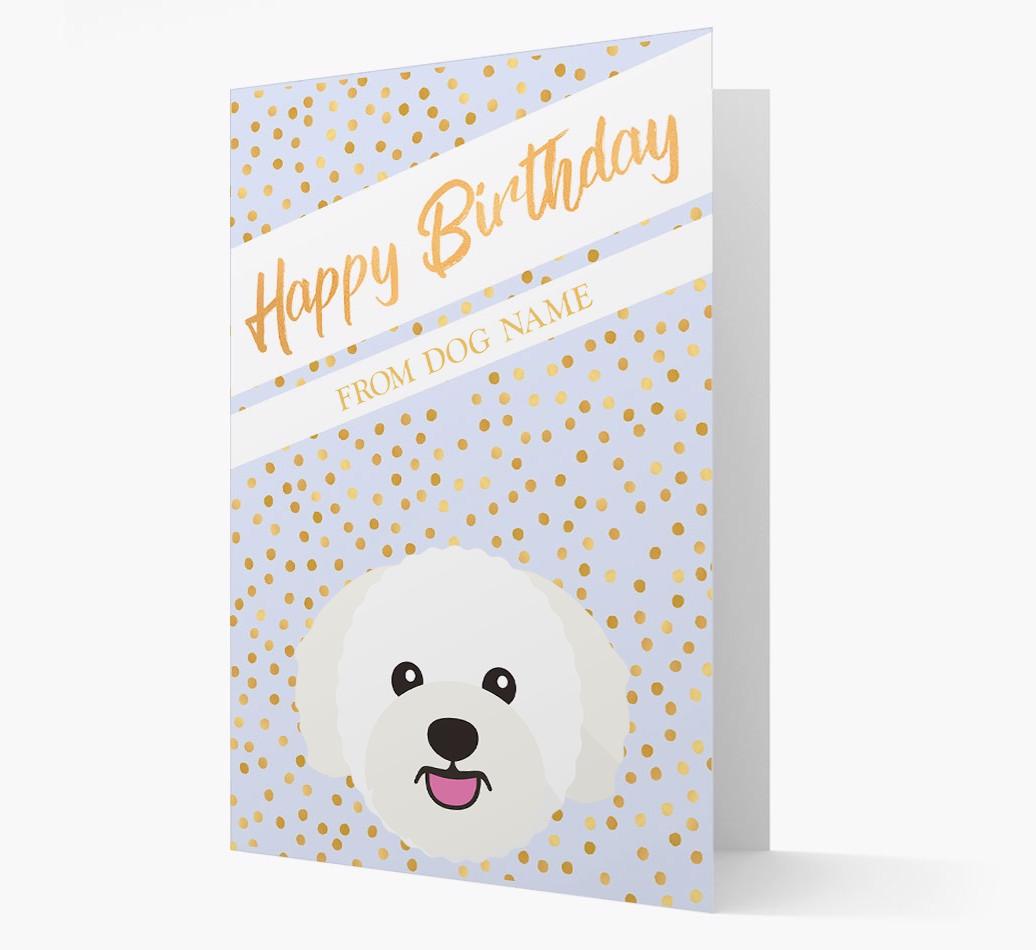 Personalized 'Happy Birthday' Gold Detail {breedFullName} Card