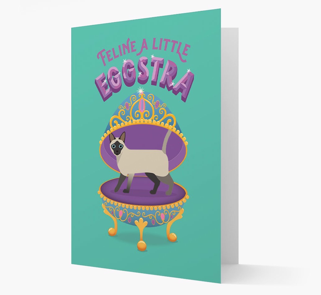 Feline a little Eggstra: Personalised {breedCommonName} Card