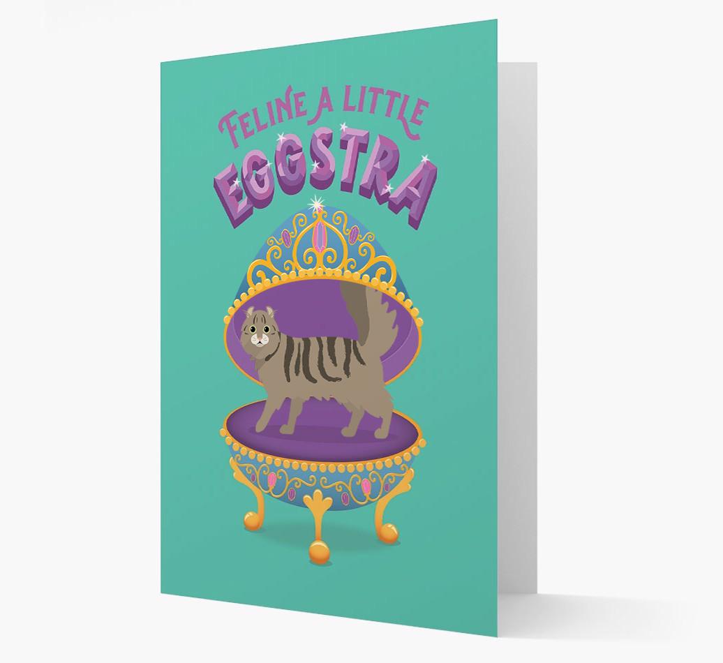 Feline a little Eggstra: Personalised {breedCommonName} Card