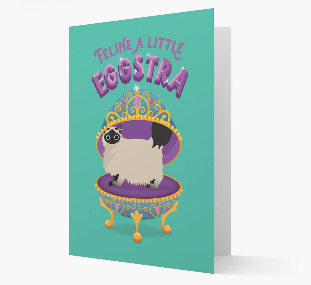 Feline a little Eggstra: Personalised {breedCommonName} Card