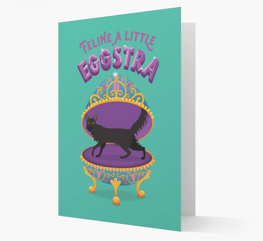 Feline a little Eggstra: Personalised {breedCommonName} Card