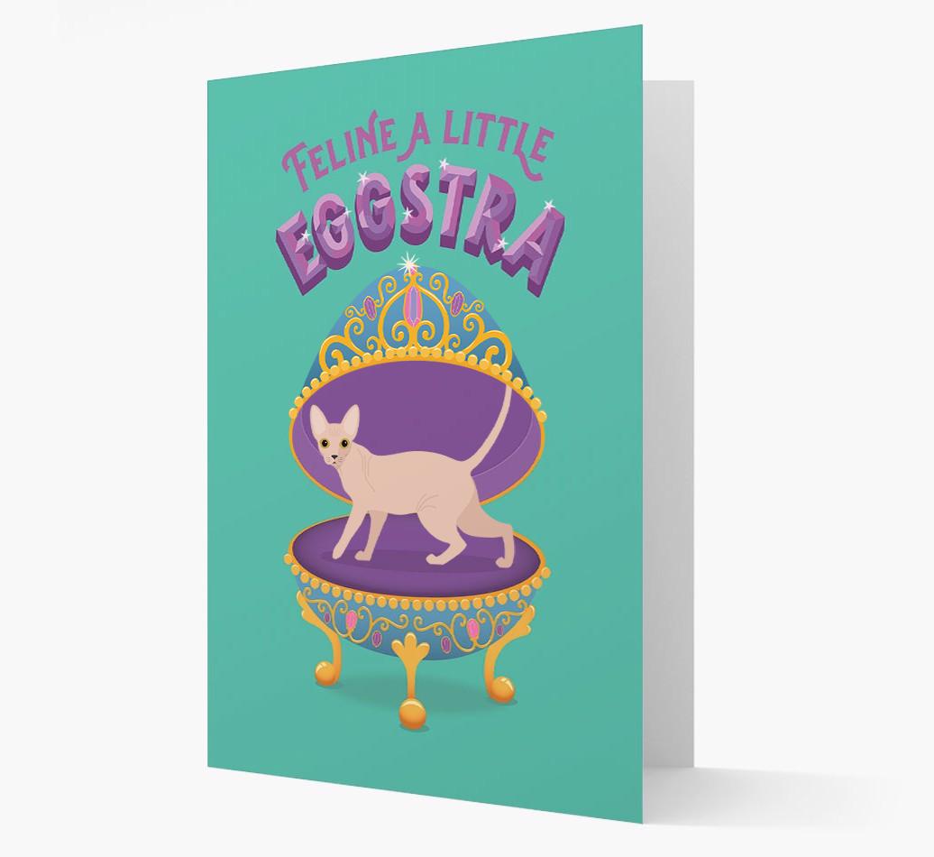 Feline a little Eggstra: Personalised {breedCommonName} Card