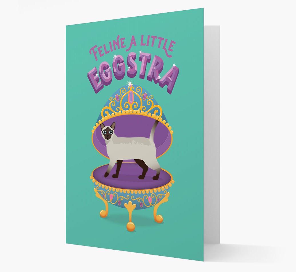 Feline a little Eggstra: Personalised {breedCommonName} Card