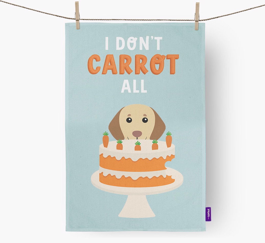 I Don't Carrot All: Personalised {breedFullName} Tea Towel