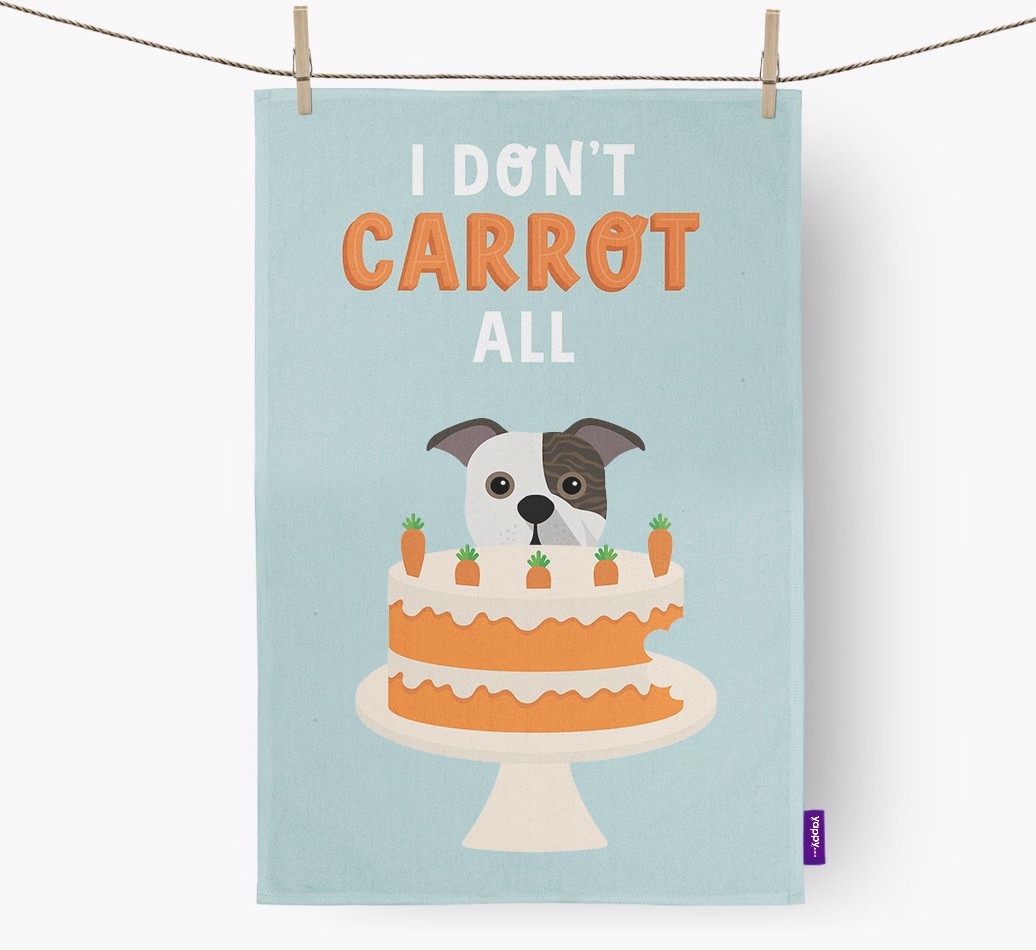 I Don't Carrot All: Personalised {breedFullName} Tea Towel