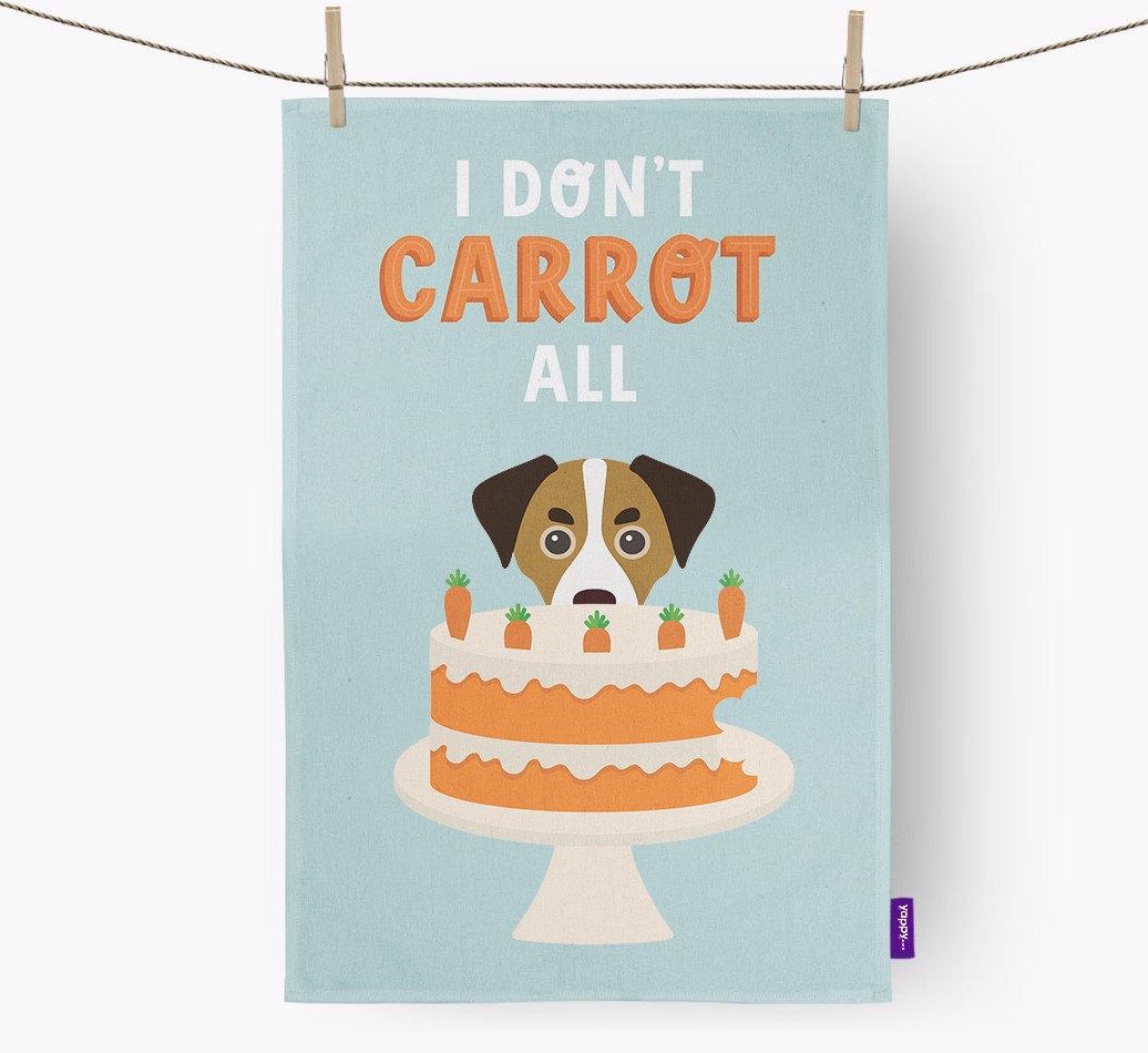 I Don't Carrot All: Personalised {breedFullName} Tea Towel
