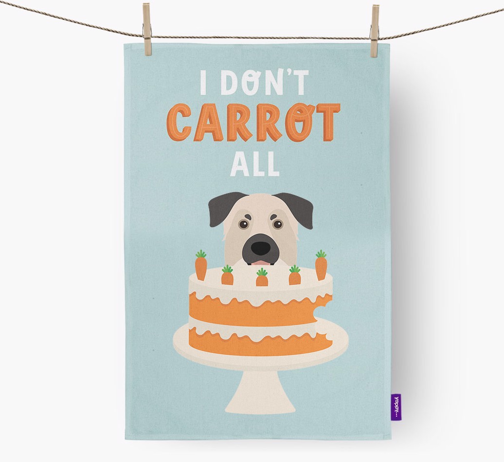I Don't Carrot All: Personalised {breedFullName} Tea Towel