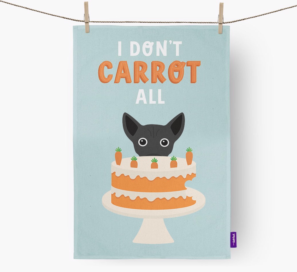 I Don't Carrot All: Personalised {breedFullName} Tea Towel