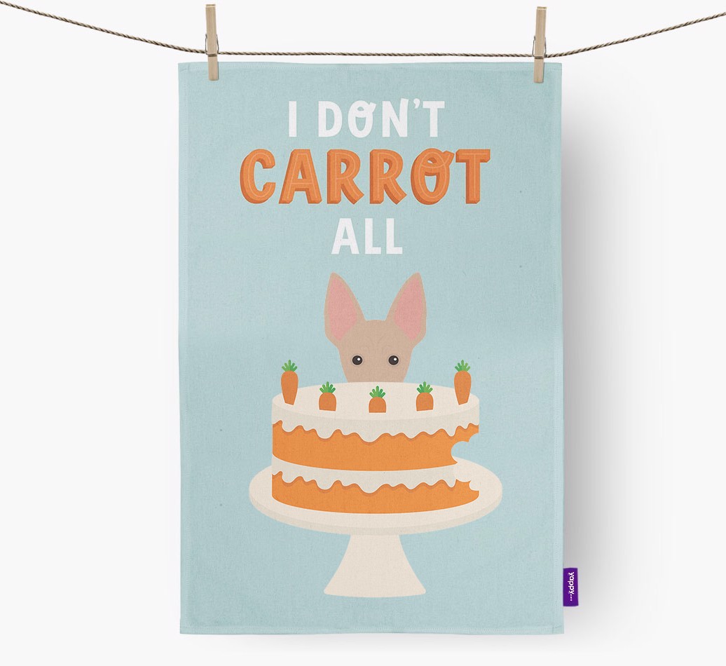 I Don't Carrot All: Personalised {breedFullName} Tea Towel