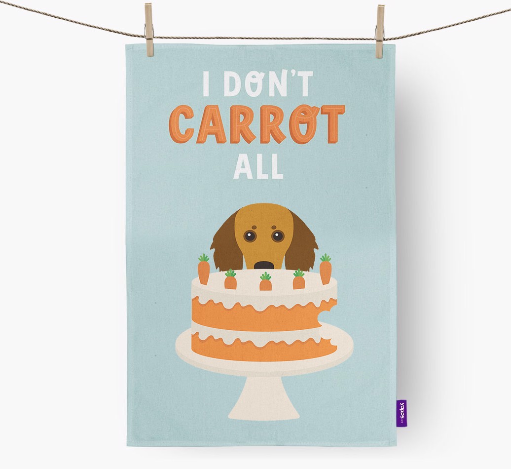 I Don't Carrot All: Personalised {breedFullName} Tea Towel