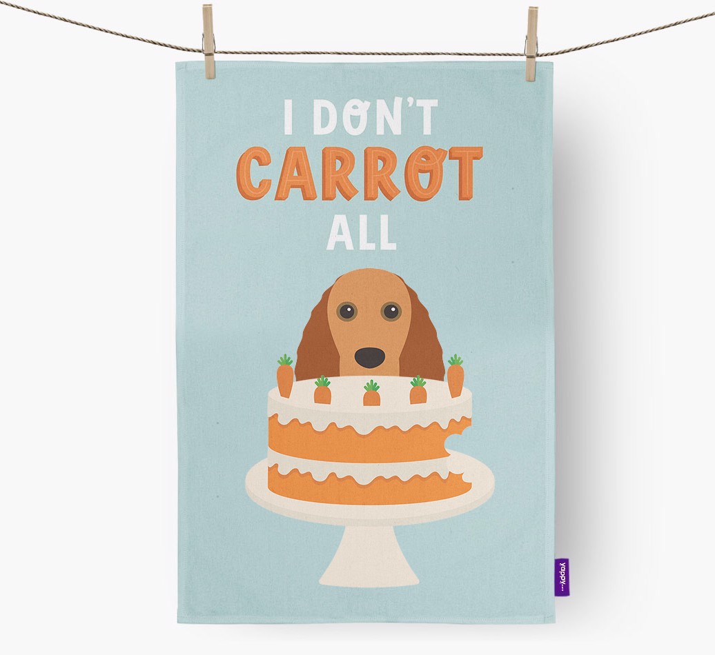 I Don't Carrot All: Personalised {breedFullName} Tea Towel