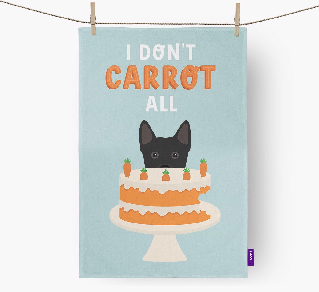 I Don't Carrot All: Personalised {breedFullName} Tea Towel