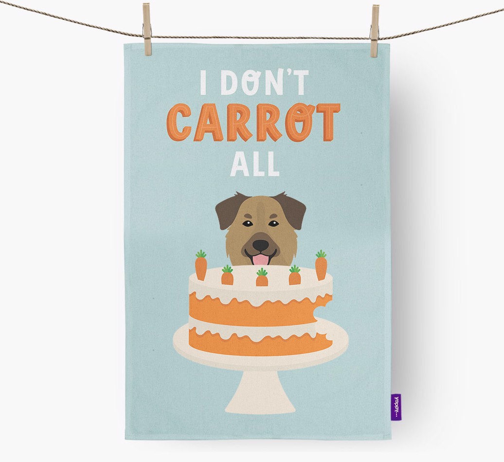 I Don't Carrot All: Personalised {breedFullName} Tea Towel