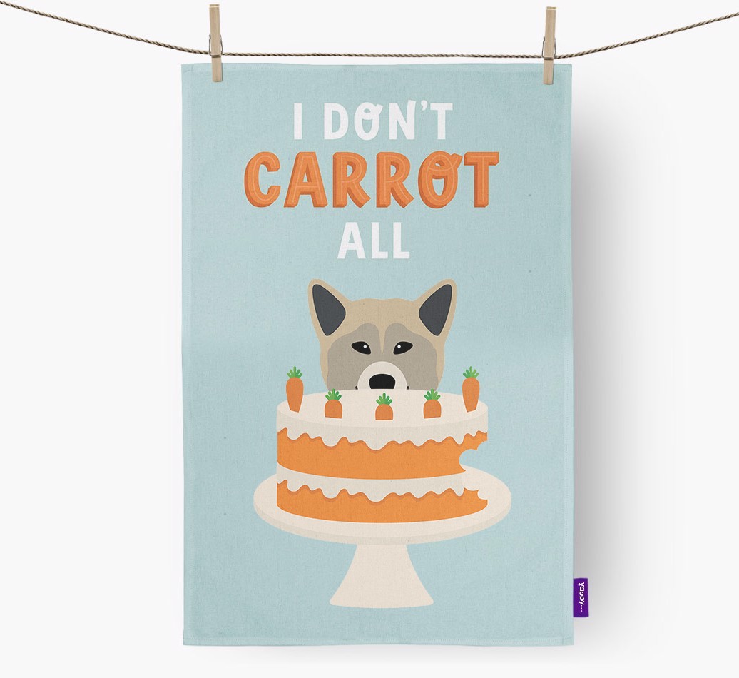 I Don't Carrot All: Personalised {breedFullName} Tea Towel