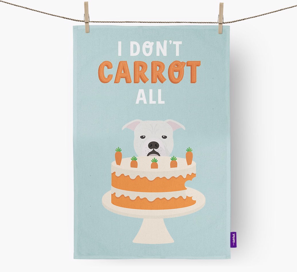 I Don't Carrot All: Personalised {breedFullName} Tea Towel