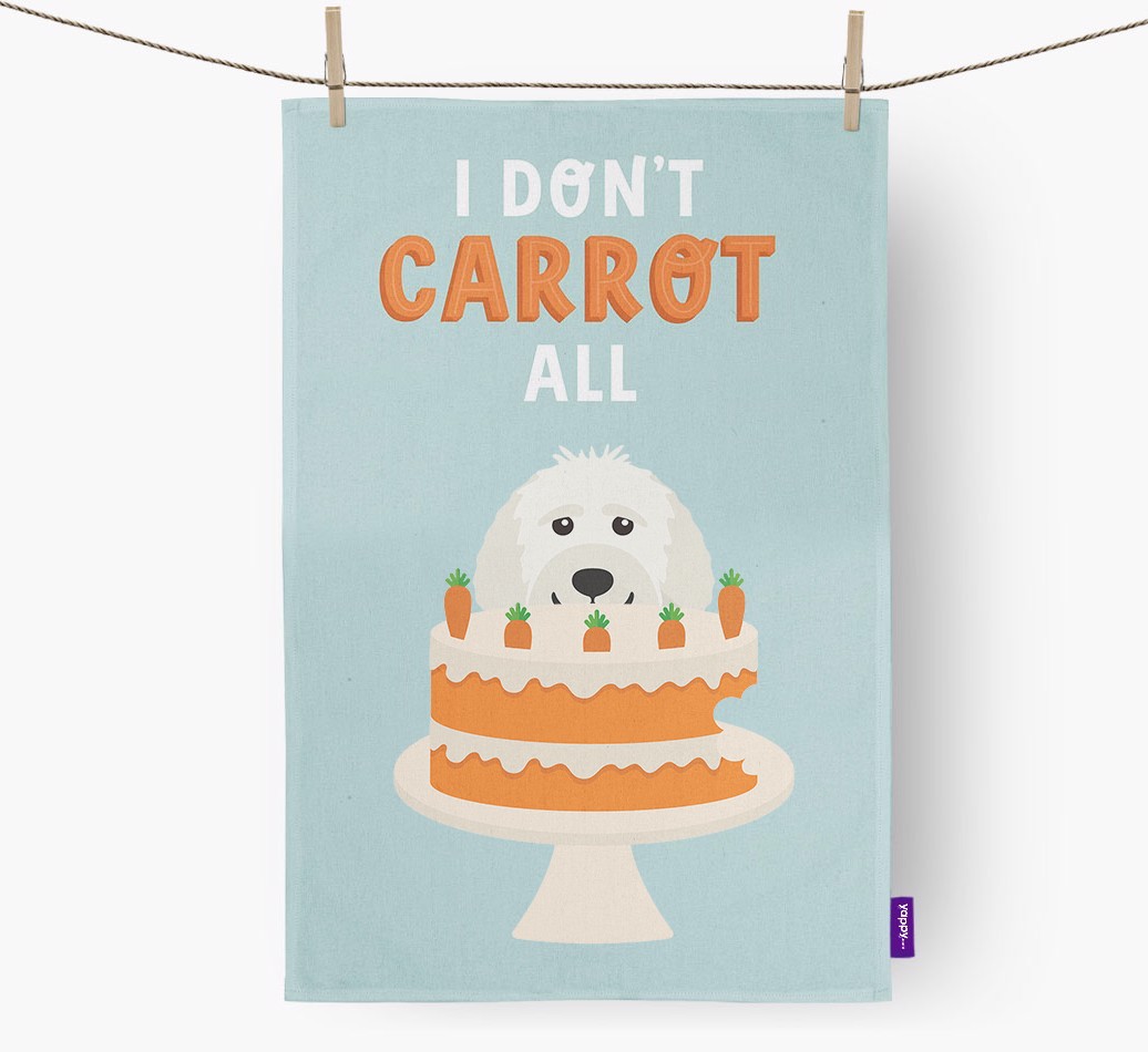 I Don't Carrot All: Personalised {breedFullName} Tea Towel