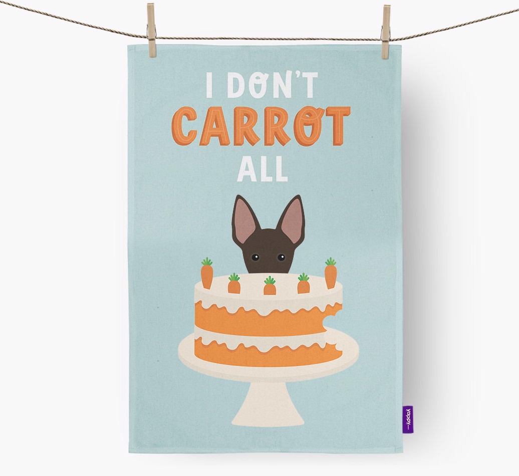 I Don't Carrot All: Personalised {breedFullName} Tea Towel