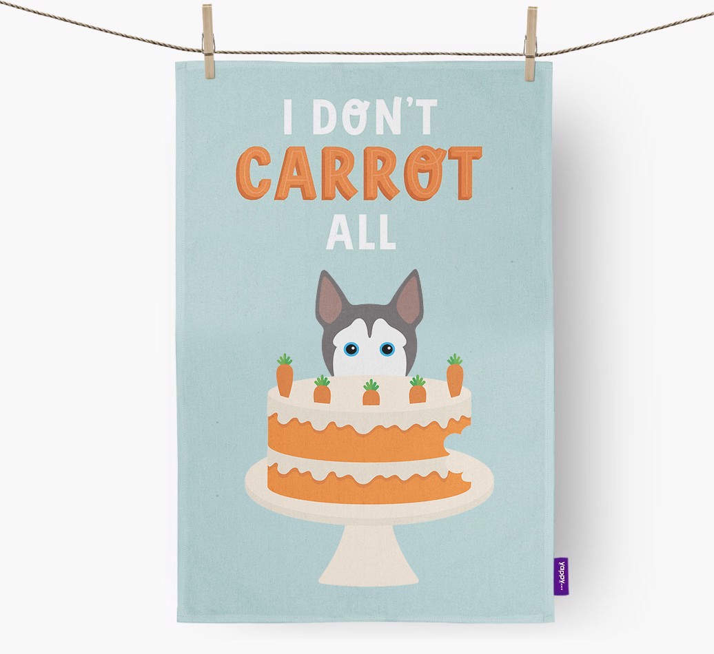 I Don't Carrot All: Personalised {breedFullName} Tea Towel