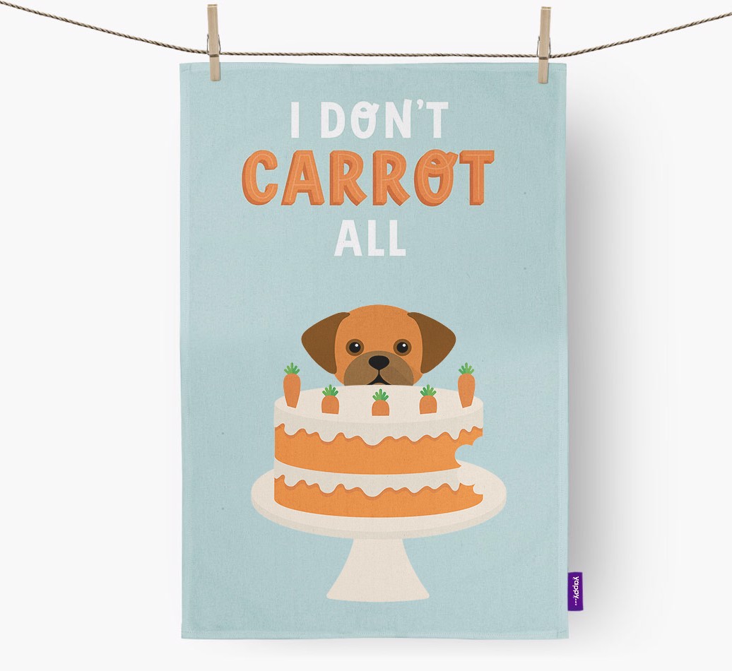 I Don't Carrot All: Personalised {breedFullName} Tea Towel