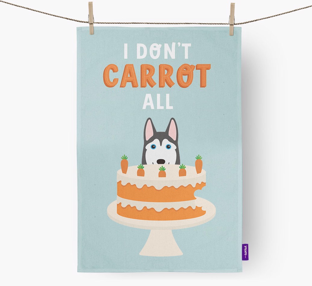 I Don't Carrot All: Personalised {breedFullName} Tea Towel