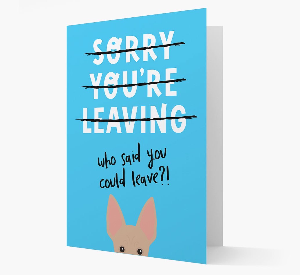 Sorry You're Leaving: Personalised {breedFullName} Card
