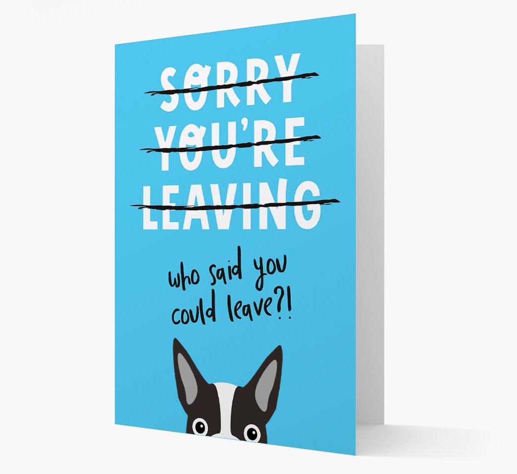 Sorry You're Leaving: Personalized {breedFullName} Card