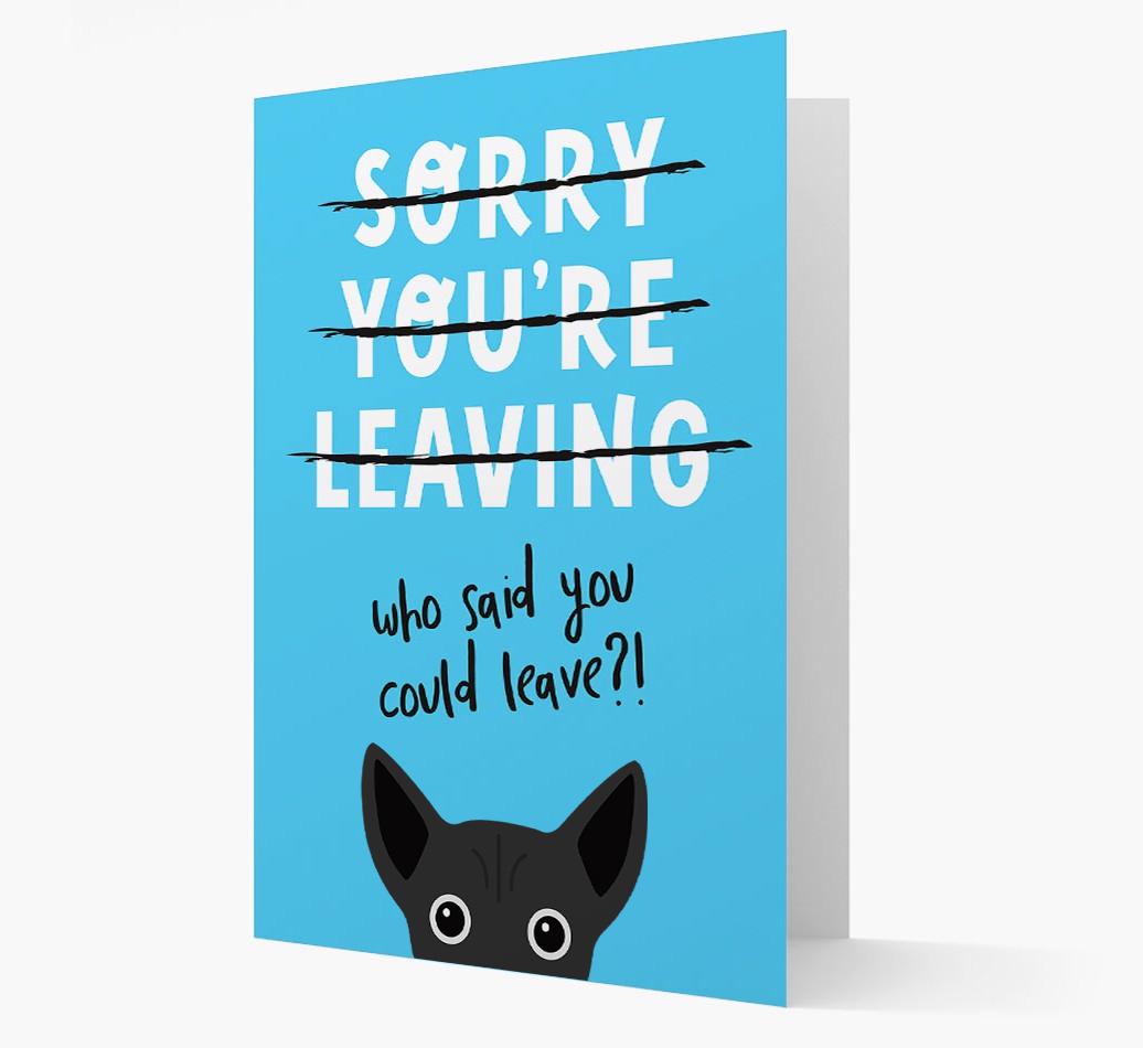 Sorry You're Leaving: Personalized {breedFullName} Card