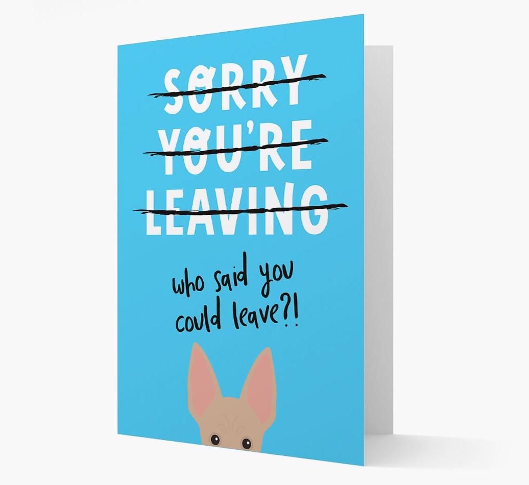 Sorry You're Leaving: Personalized {breedFullName} Card