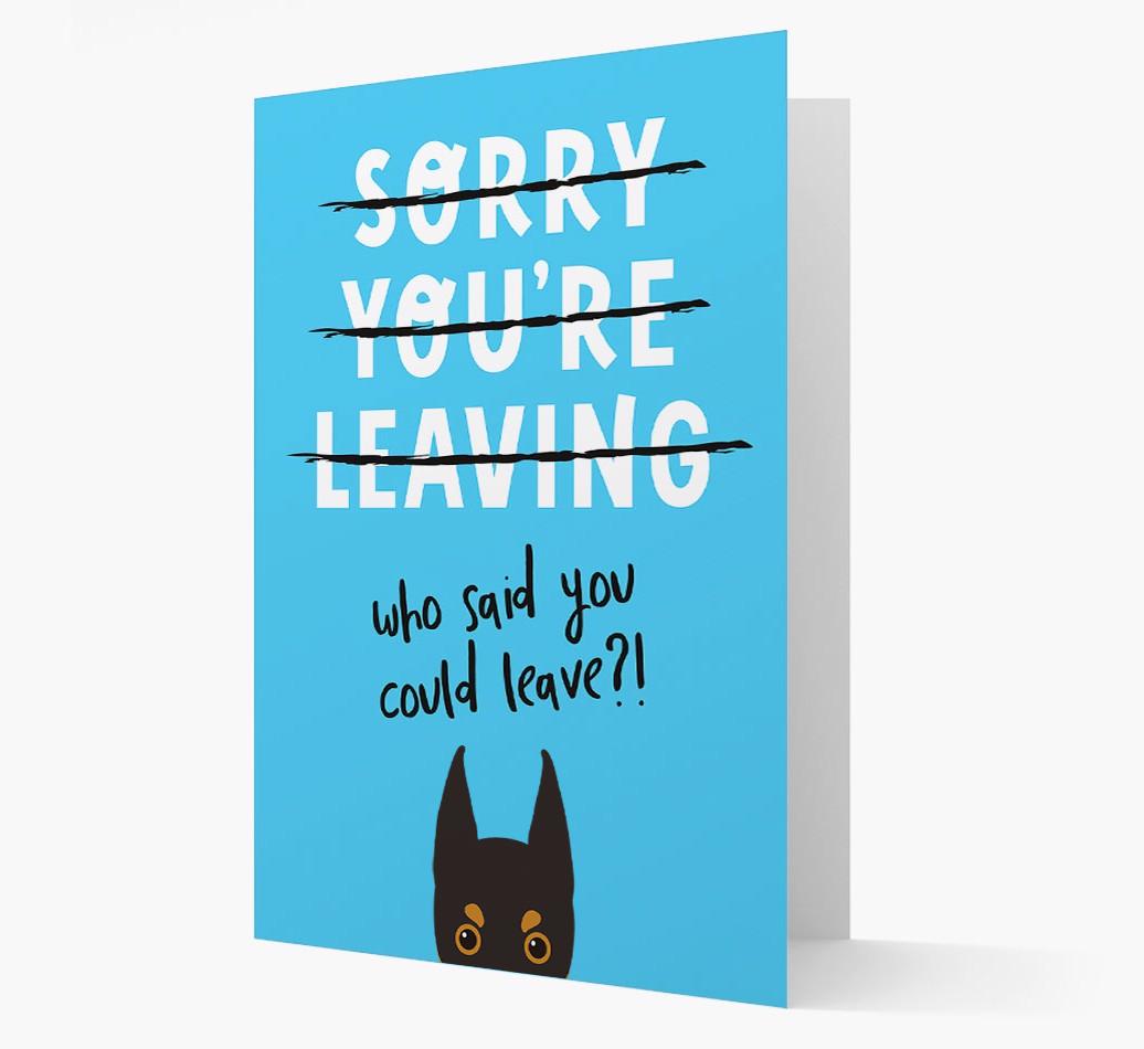 Sorry You're Leaving: Personalized {breedFullName} Card