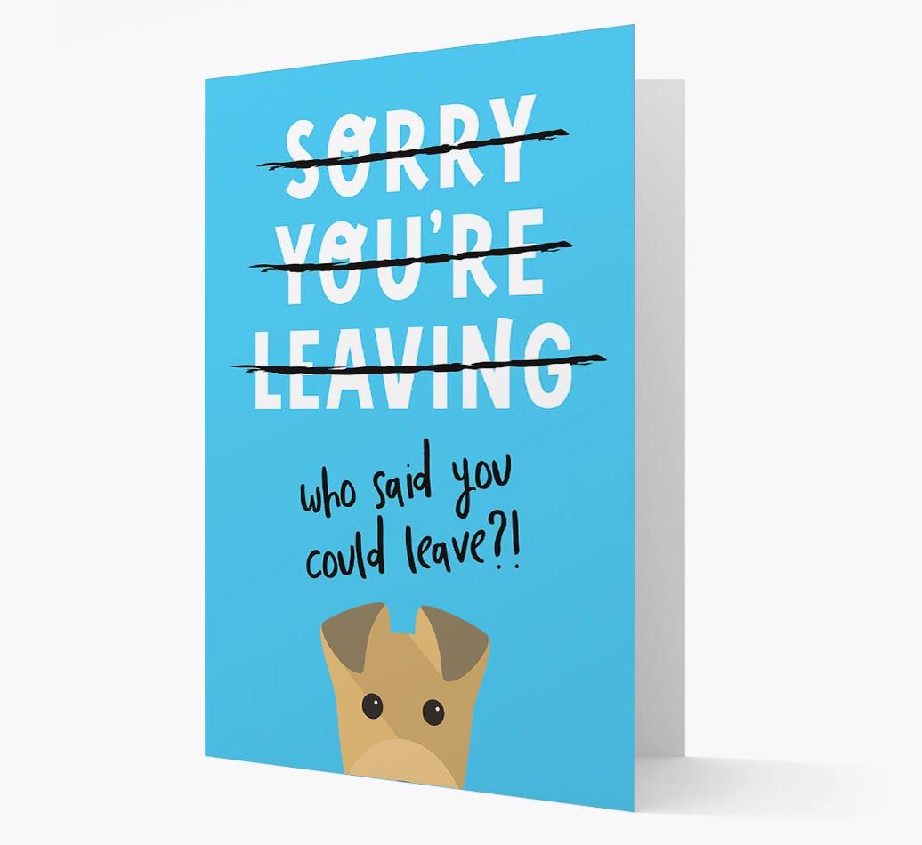 Sorry You're Leaving: Personalized {breedFullName} Card