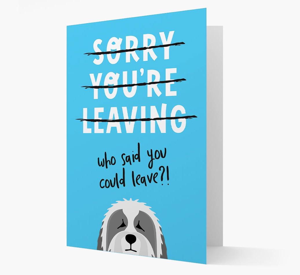Sorry You're Leaving: Personalized {breedFullName} Card