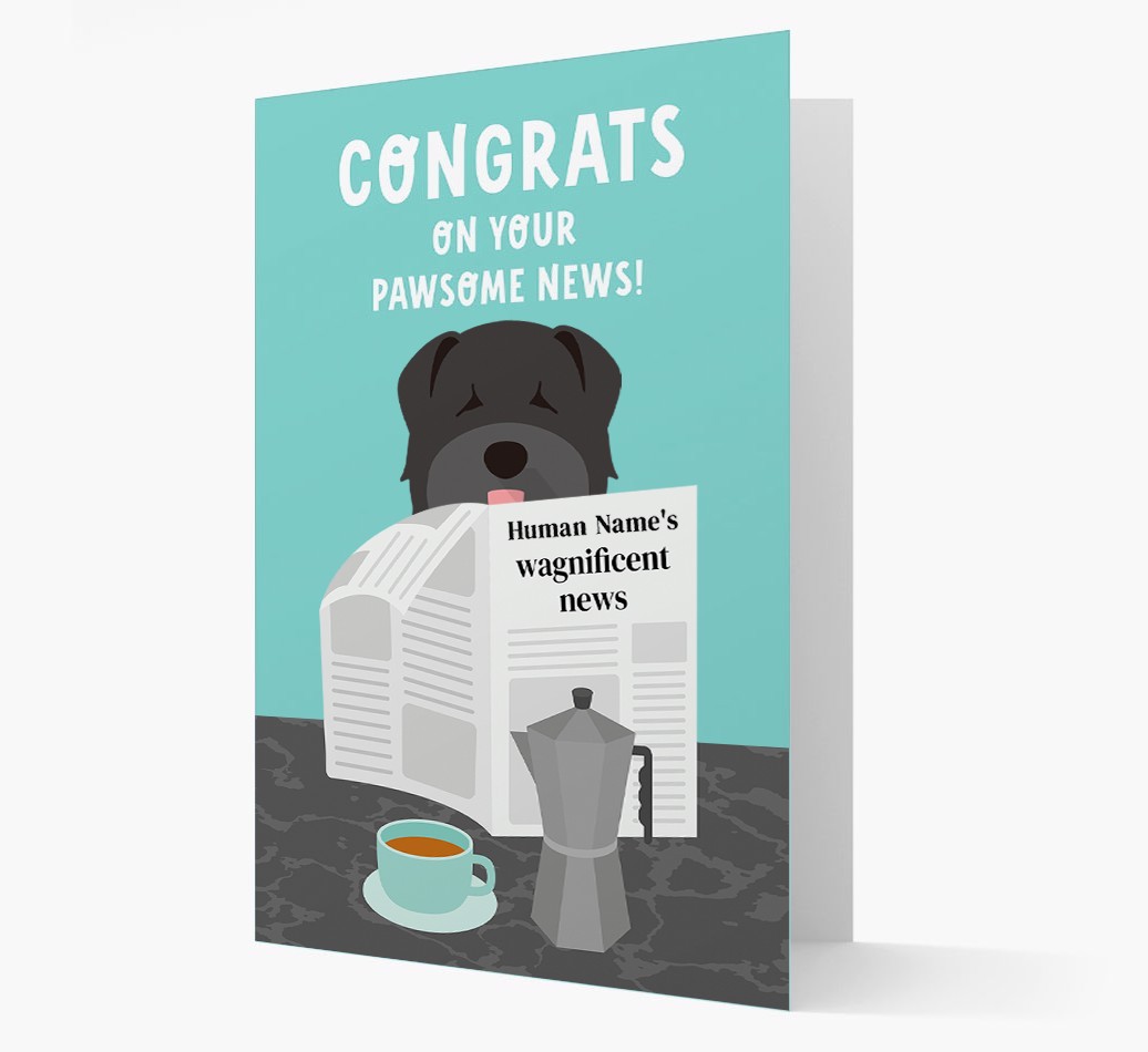 Congrats On Your Pawsome News: Personalized {breedFullName} Card