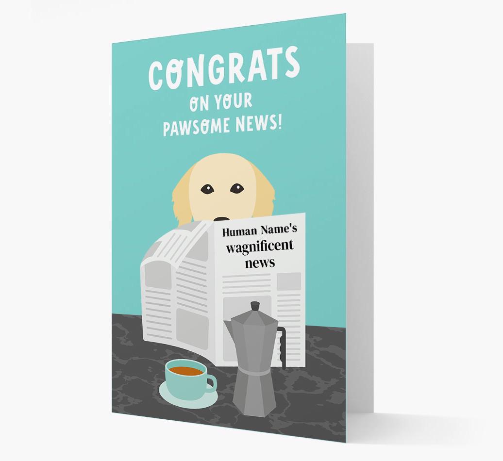 Congrats On Your Pawsome News: Personalized {breedFullName} Card