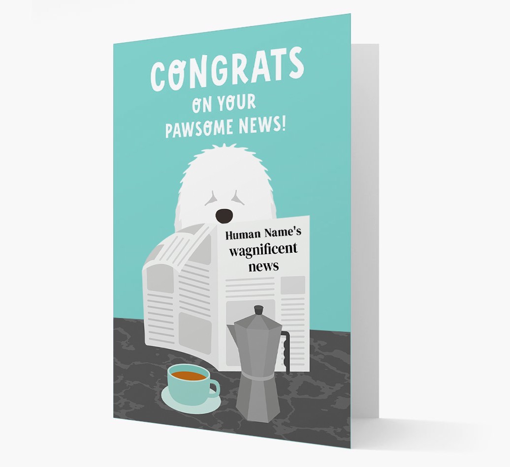 Congrats On Your Pawsome News: Personalized {breedFullName} Card