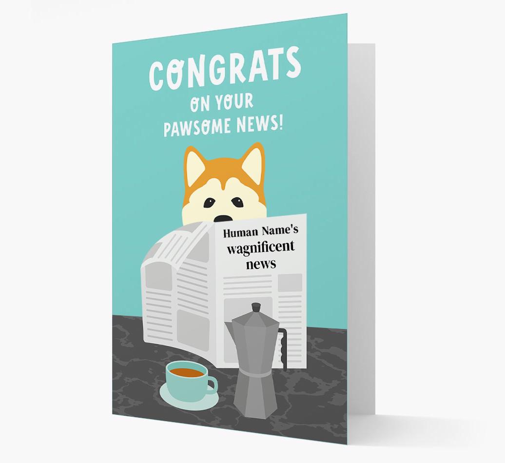 Congrats On Your Pawsome News: Personalized {breedFullName} Card