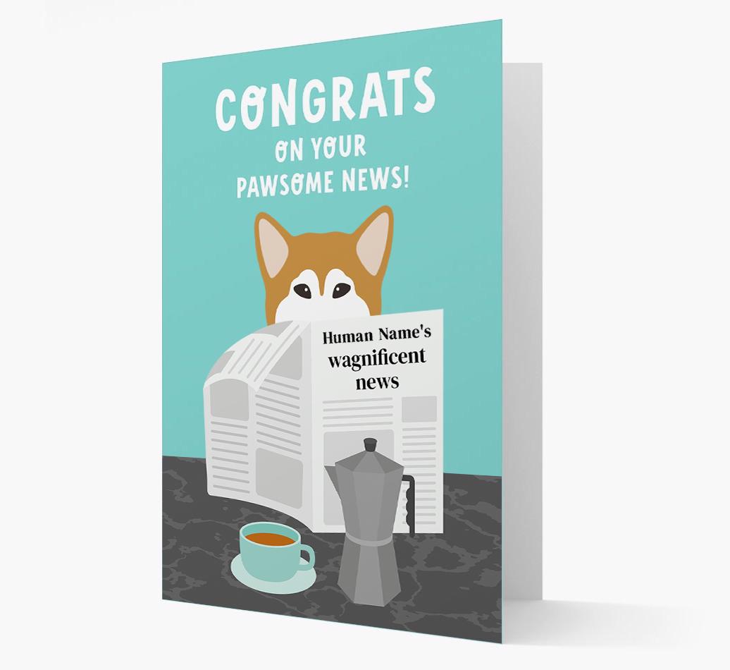 Congrats On Your Pawsome News: Personalized {breedFullName} Card