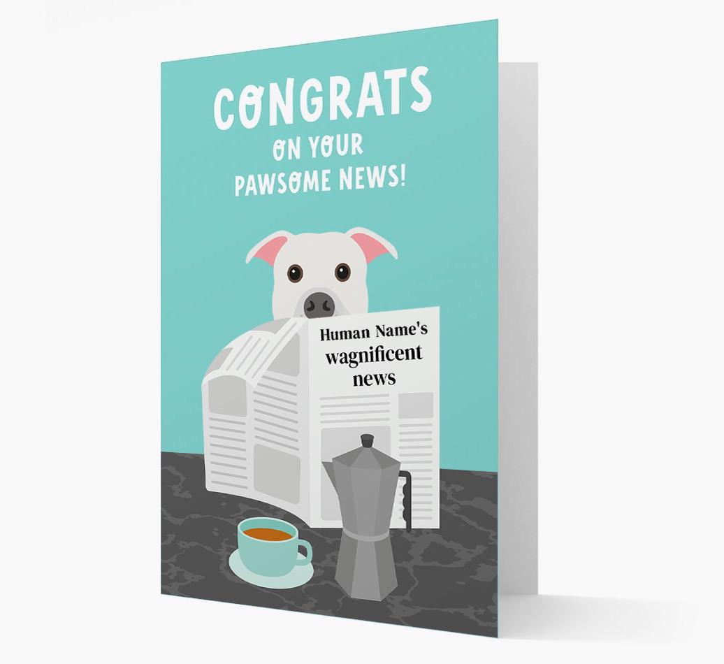 Congrats On Your Pawsome News: Personalized {breedFullName} Card