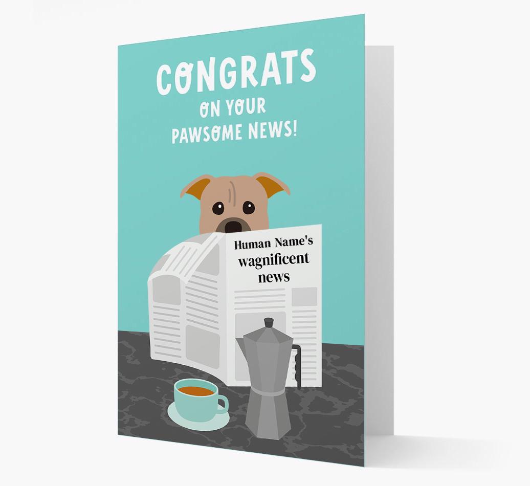 Congrats On Your Pawsome News: Personalized {breedFullName} Card