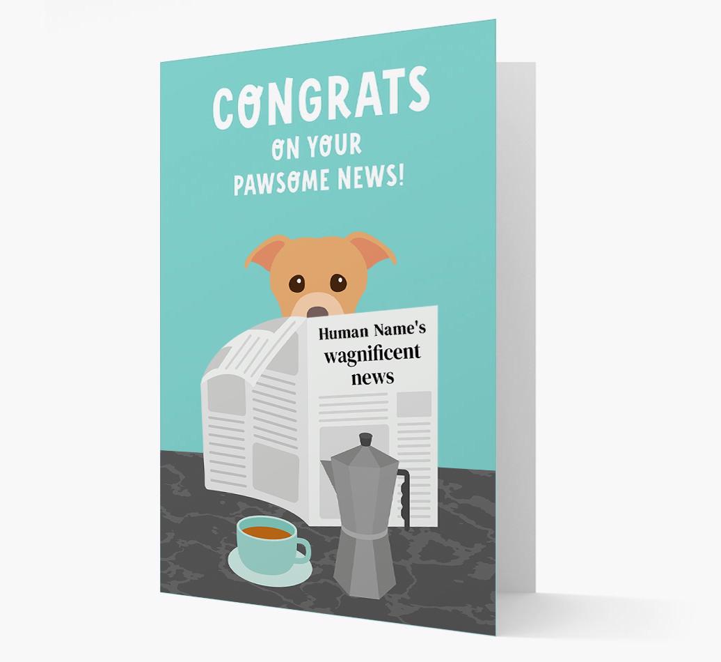 Congrats On Your Pawsome News: Personalized {breedFullName} Card
