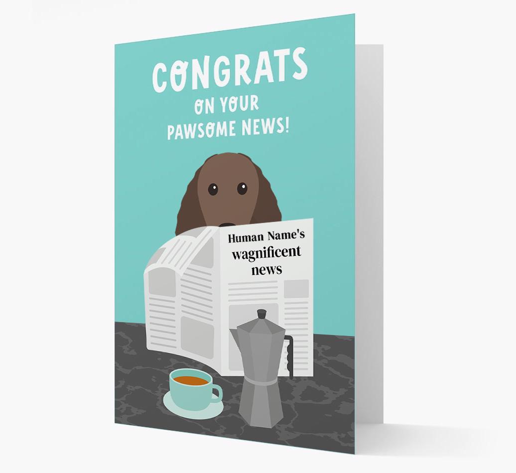 Congrats On Your Pawsome News: Personalized {breedFullName} Card