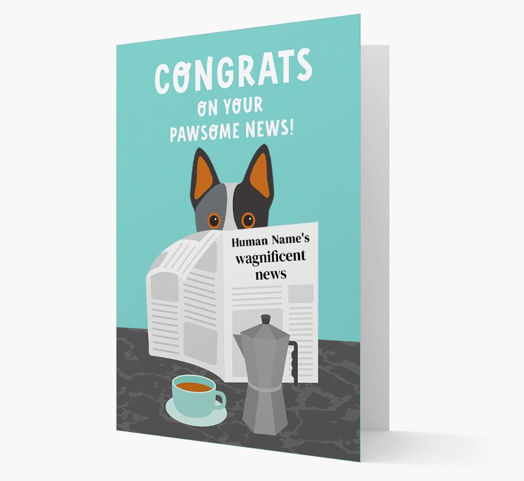 Congrats On Your Pawsome News: Personalized {breedFullName} Card