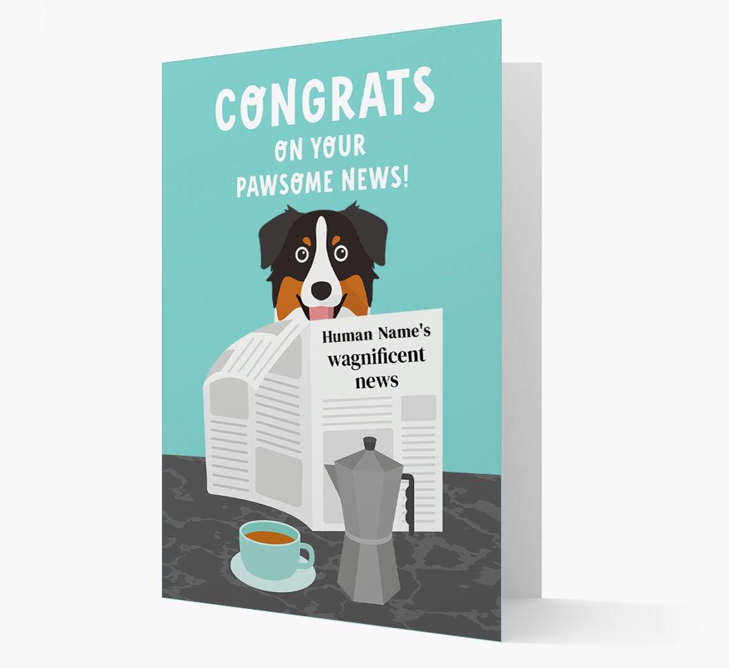 Congrats On Your Pawsome News: Personalized {breedFullName} Card