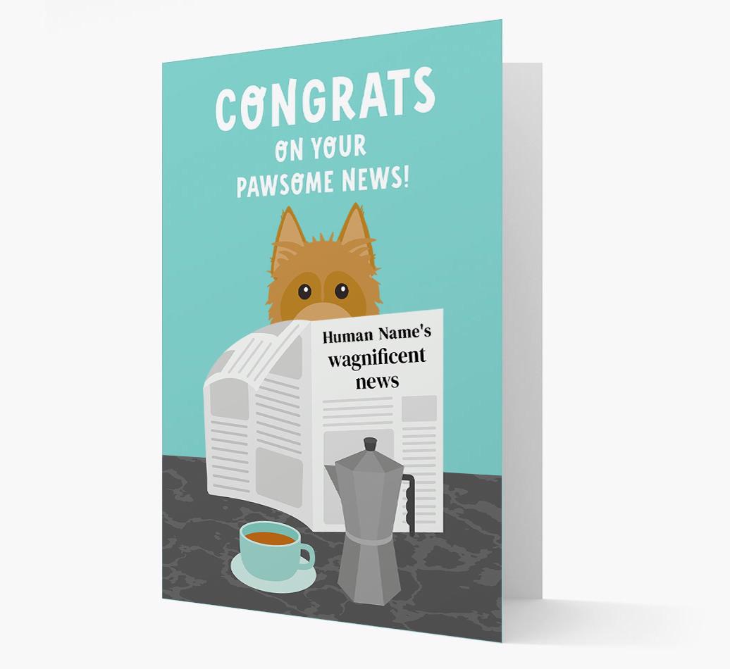 Congrats On Your Pawsome News: Personalized {breedFullName} Card