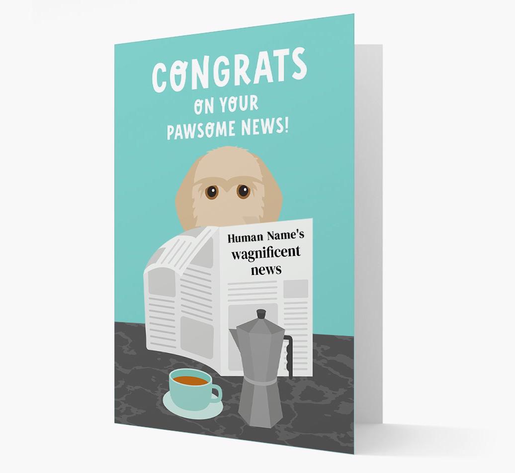 Congrats On Your Pawsome News: Personalized {breedFullName} Card