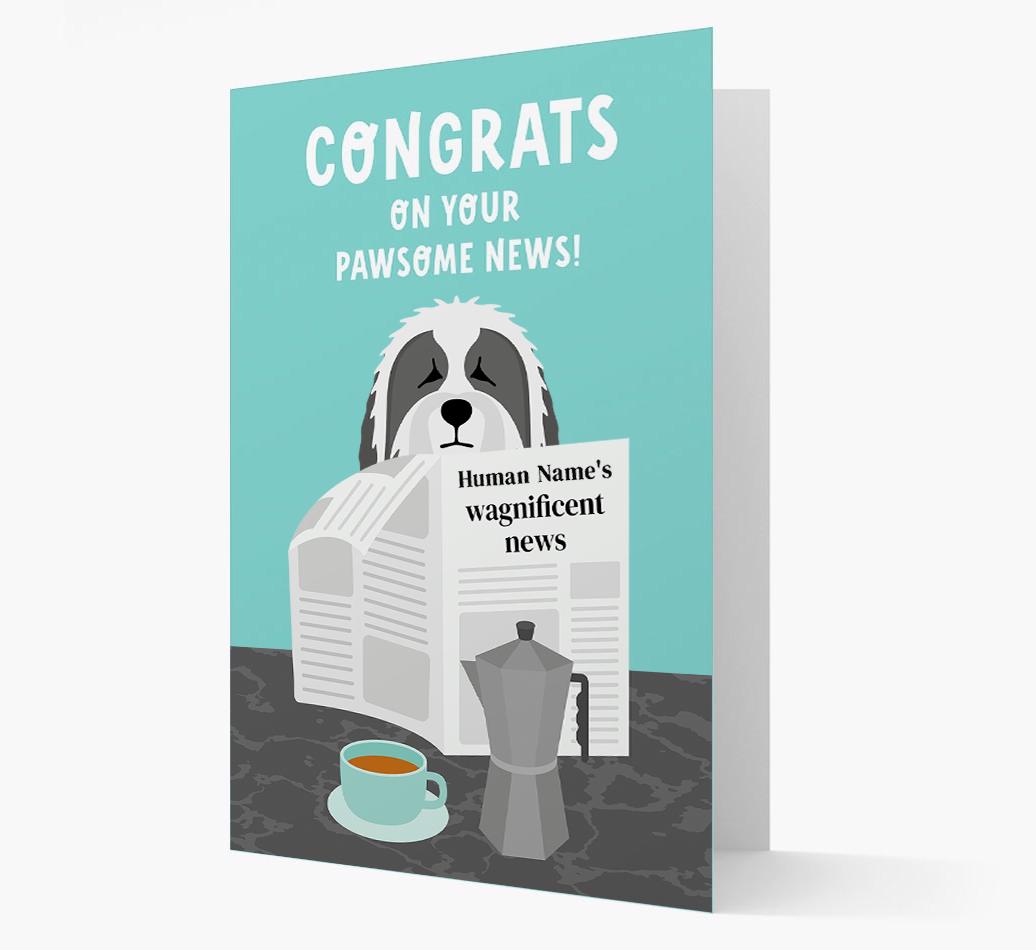 Congrats On Your Pawsome News: Personalized {breedFullName} Card