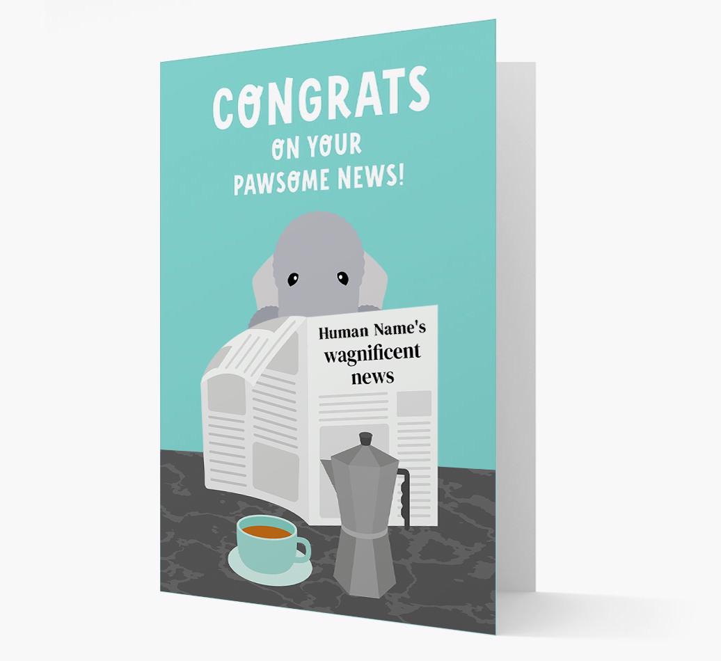 Congrats On Your Pawsome News: Personalized {breedFullName} Card