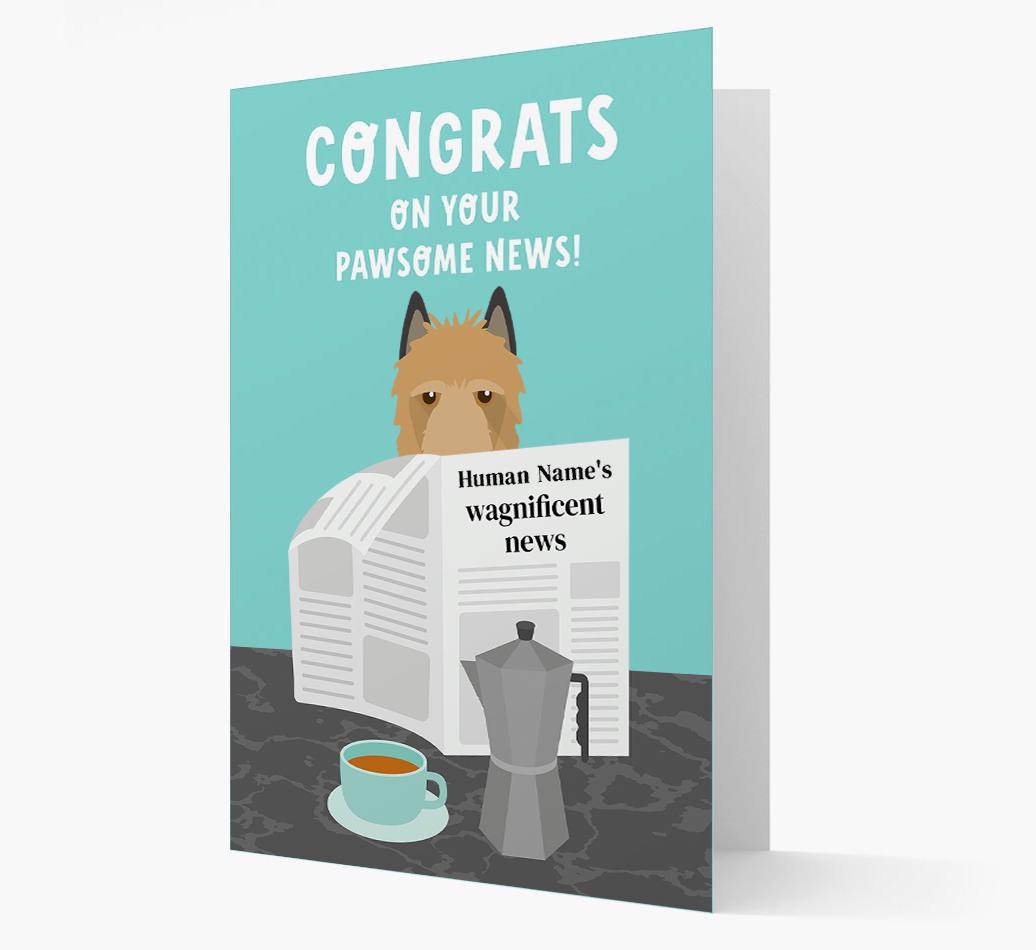 Congrats On Your Pawsome News: Personalized {breedFullName} Card