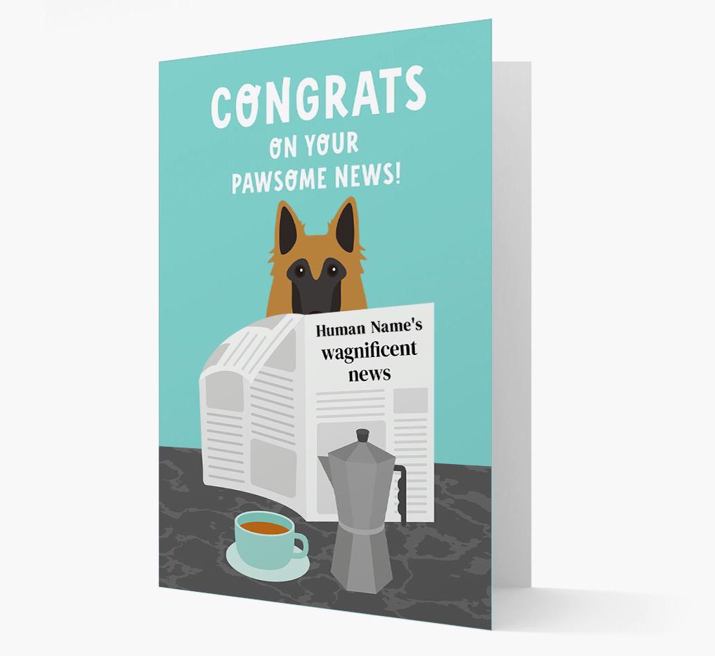 Congrats On Your Pawsome News: Personalized {breedFullName} Card