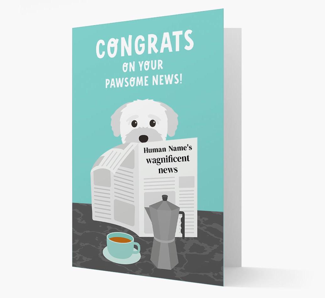 Congrats On Your Pawsome News: Personalized {breedFullName} Card