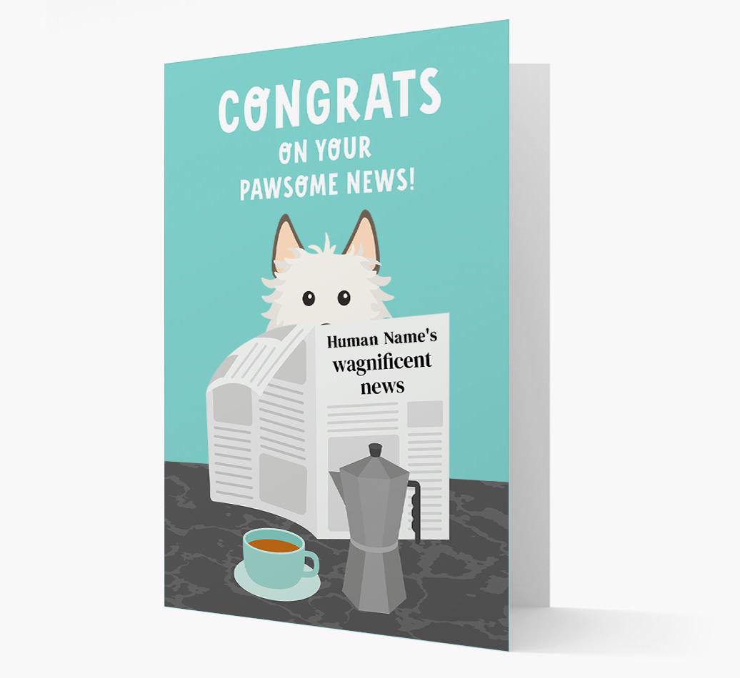 Congrats On Your Pawsome News: Personalized {breedFullName} Card